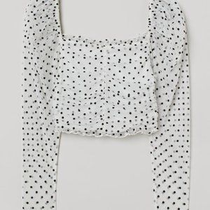 H&M Polka Dot Draped Crop Top Size L